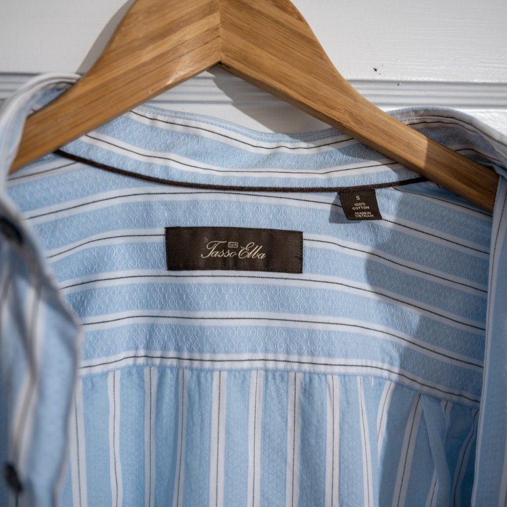 Super Classy Tasso Elba Striped Dress Shirt - Picture 7 of 10